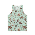 Cute sea otter design on a unisex tank top