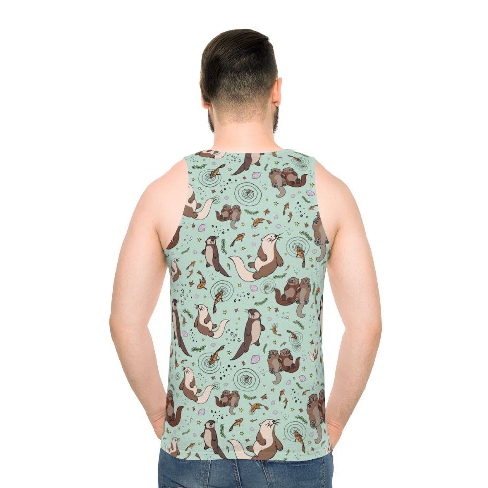 Cute sea otter design on a unisex tank top