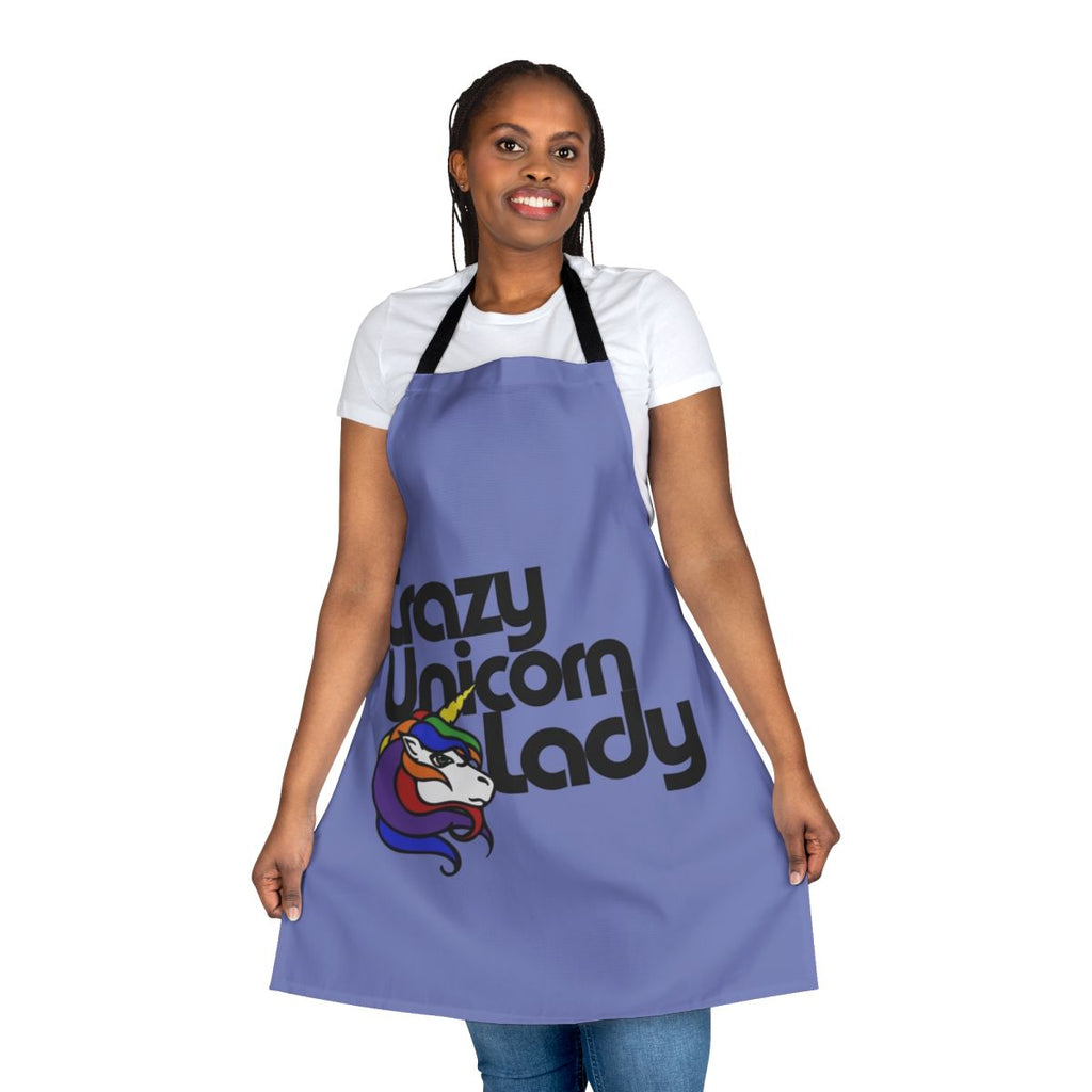 Colorful apron with a whimsical unicorn design, perfect for the unicorn lover.