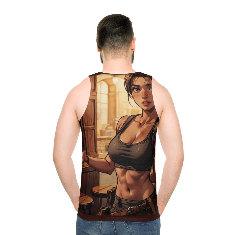 Cute young Lara Croft in a tank top