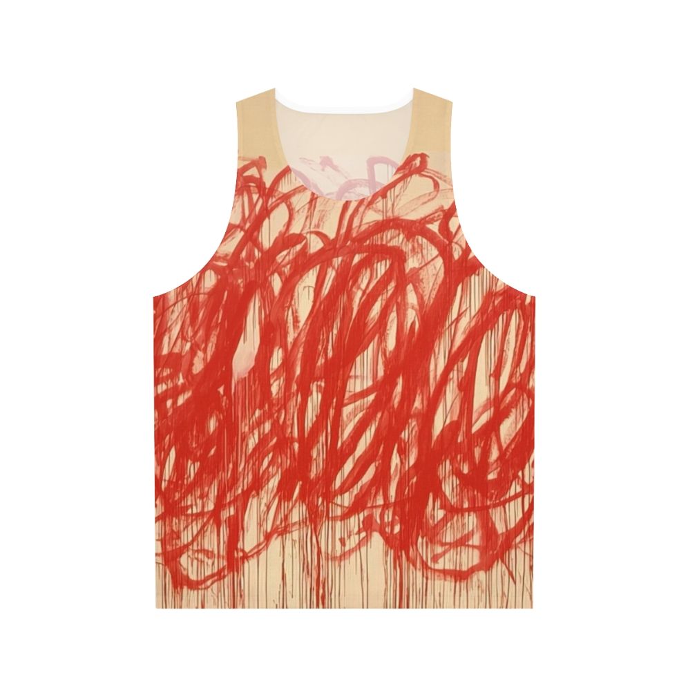Cy Twombly inspired unisex tank top with abstract art design