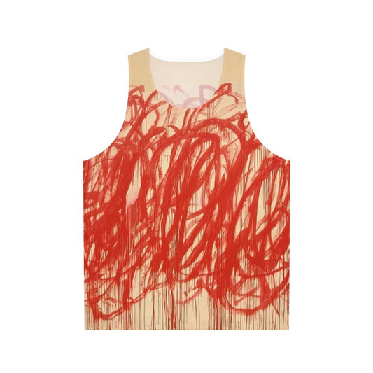 Cy Twombly inspired unisex tank top with abstract art design