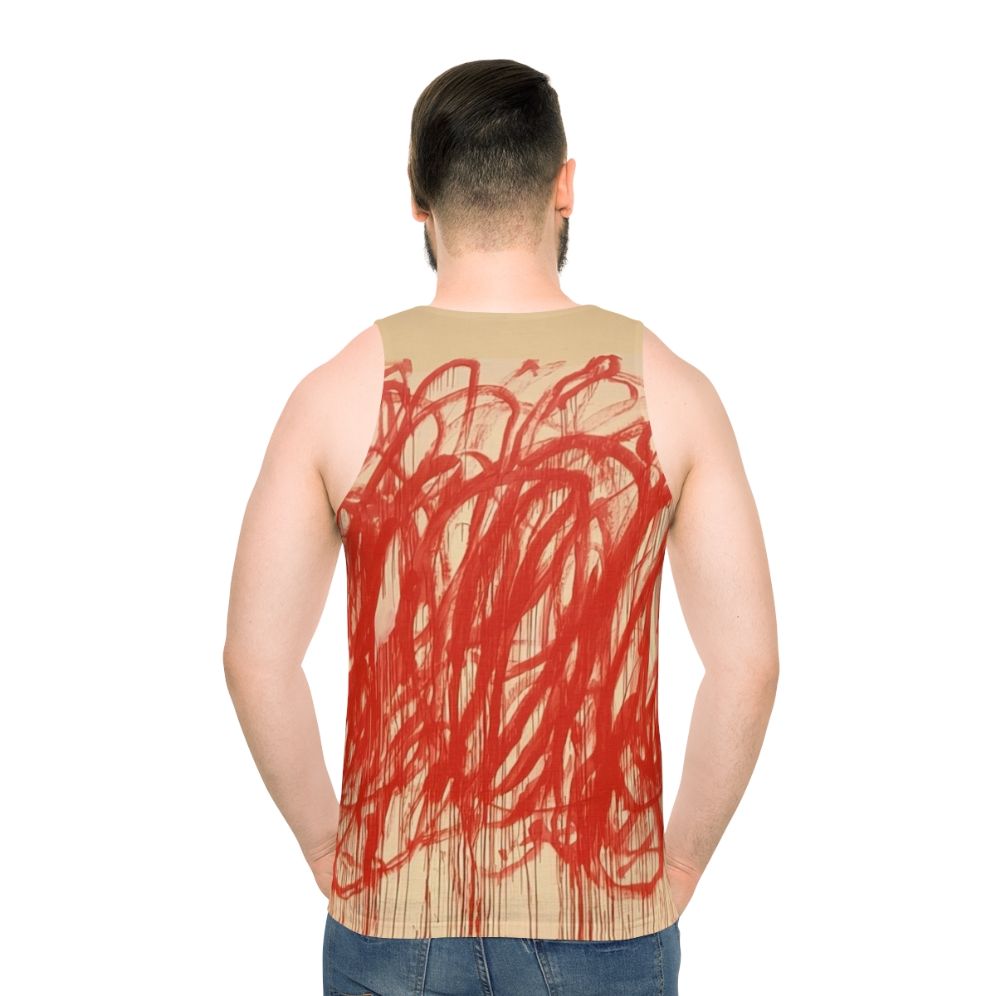 Cy Twombly inspired unisex tank top with abstract art design