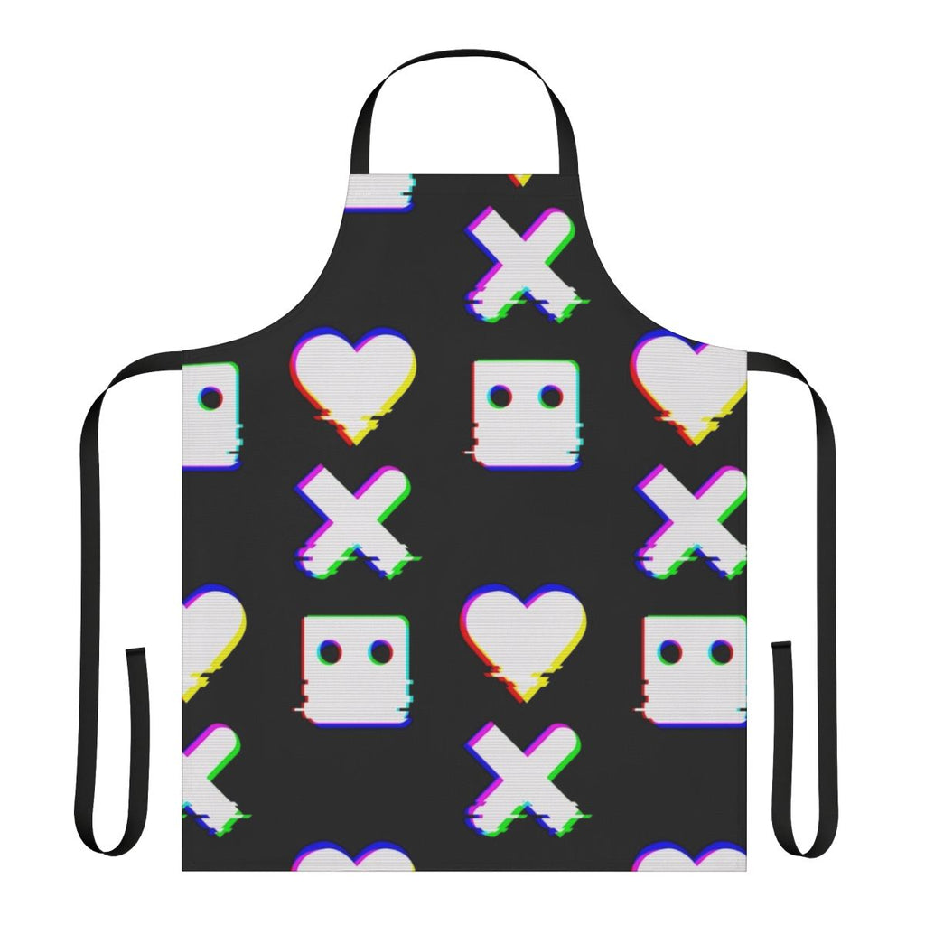 Cyber Glitch Effect Vertical Apron - Futuristic Sci-Fi Apron