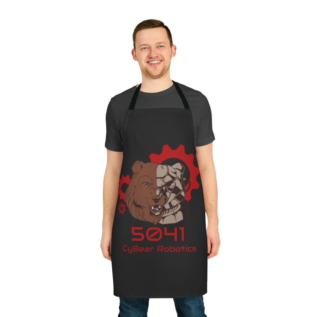 Cybernetic Bears robot logo printed on a durable apron for robotics competitions and workshops.