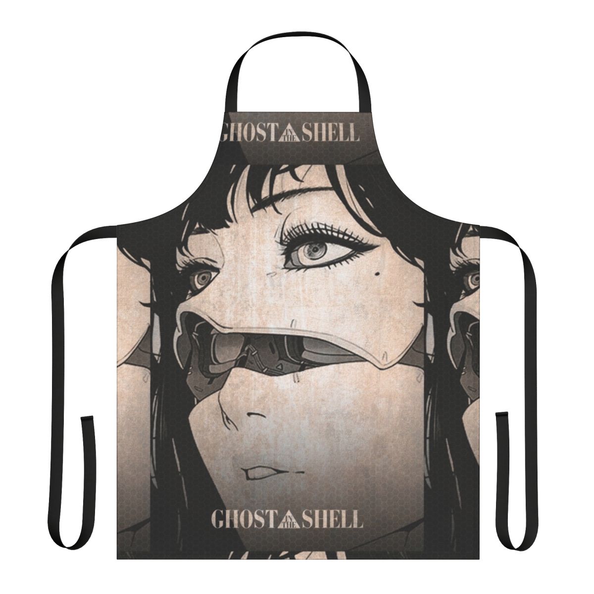Ghost in the Shell inspired apron with cyberpunk style design