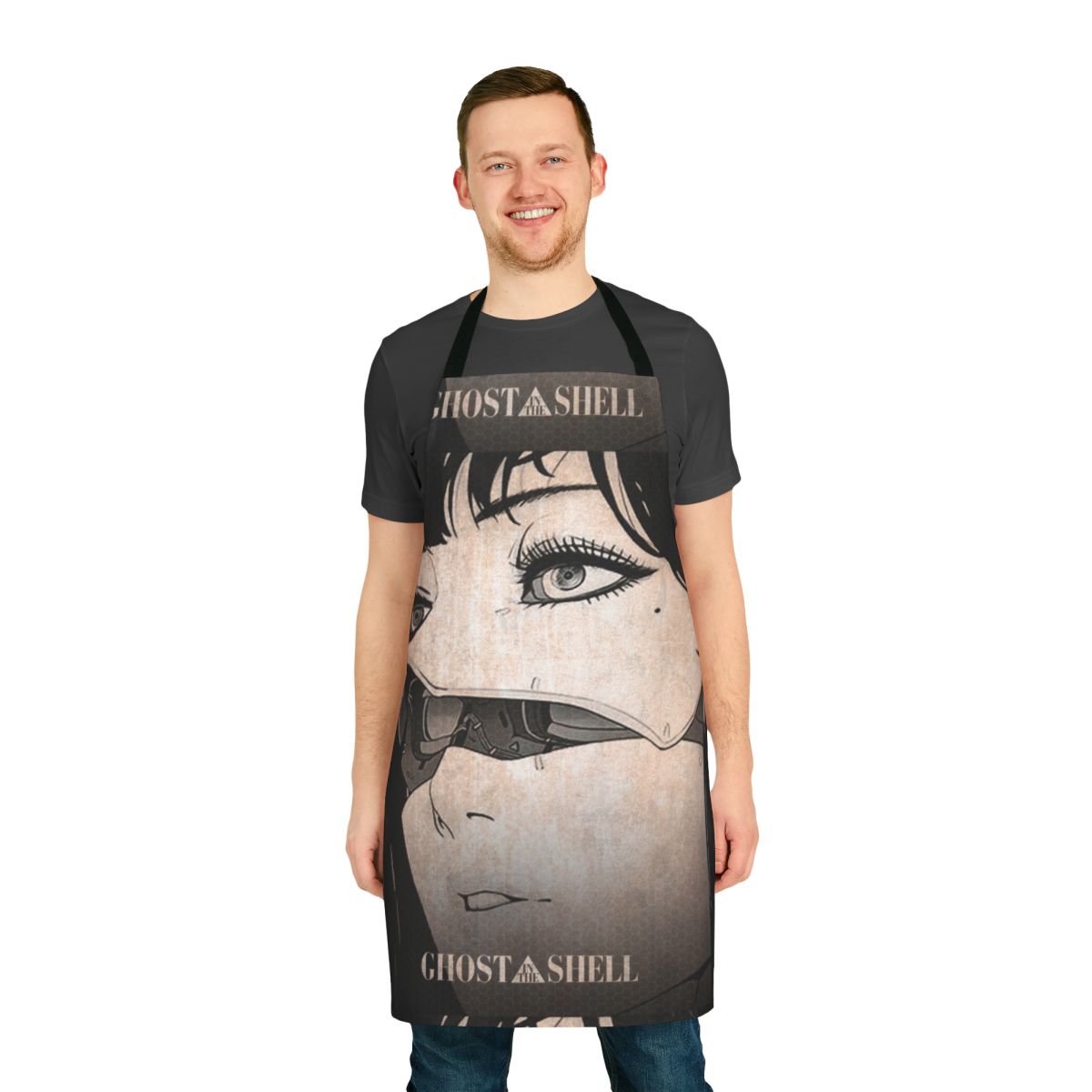 Ghost in the Shell inspired apron with cyberpunk style design