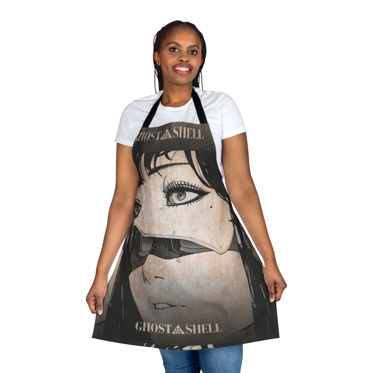 Ghost in the Shell inspired apron with cyberpunk style design