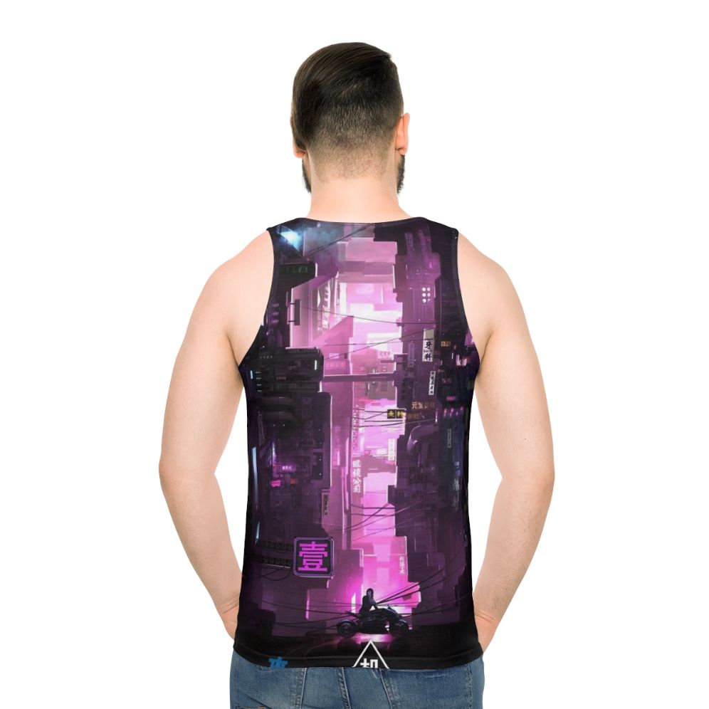 Cyberpunk anime manga tech unisex tank top