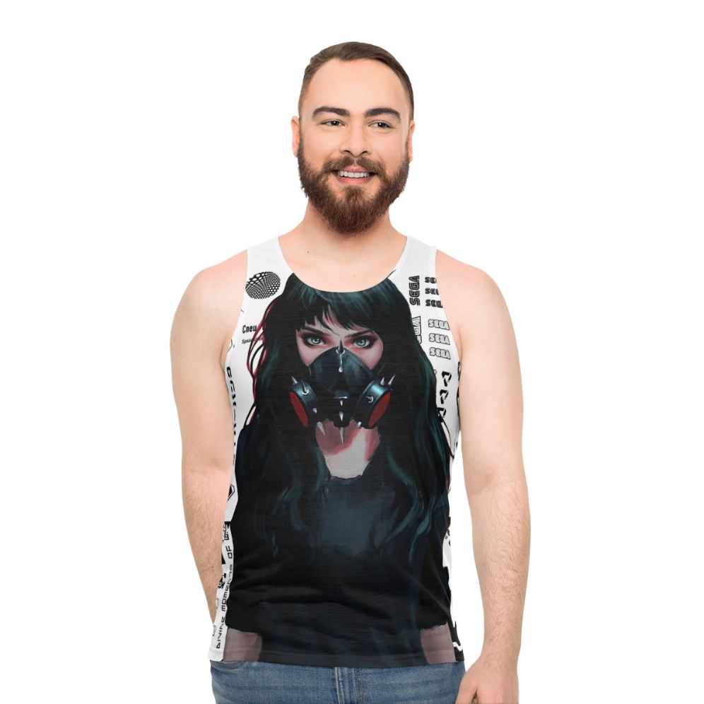 Cyberpunk Gamer Girl Design Patterns Unisex Tank Top