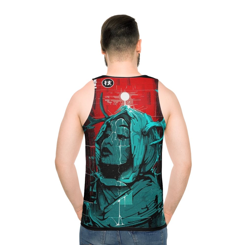 Cyberpunk Glitch Girl Unisex Tank Top