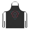 A black and neon green apron with a minimalist cyberpunk-inspired gamer design.