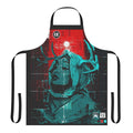 Cyberpunk-inspired apron featuring a glitch girl urban style design