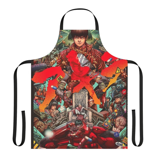 Cyberpunk-themed Akira apron with Neo Tokyo design