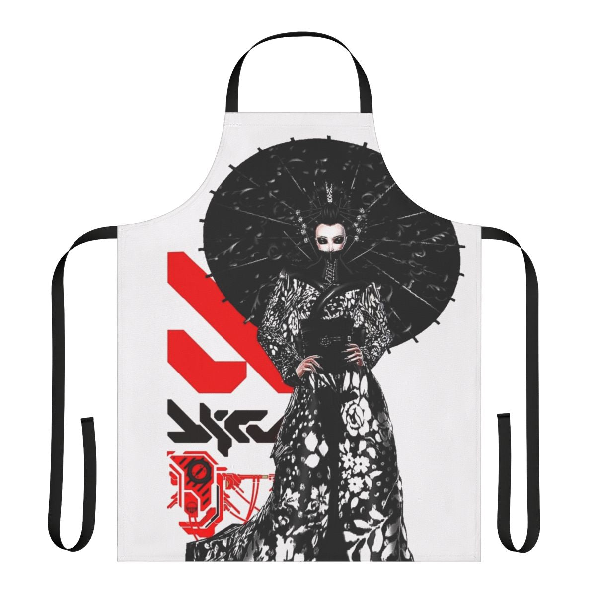 Cyberpunk-inspired urban style apron with futuristic design