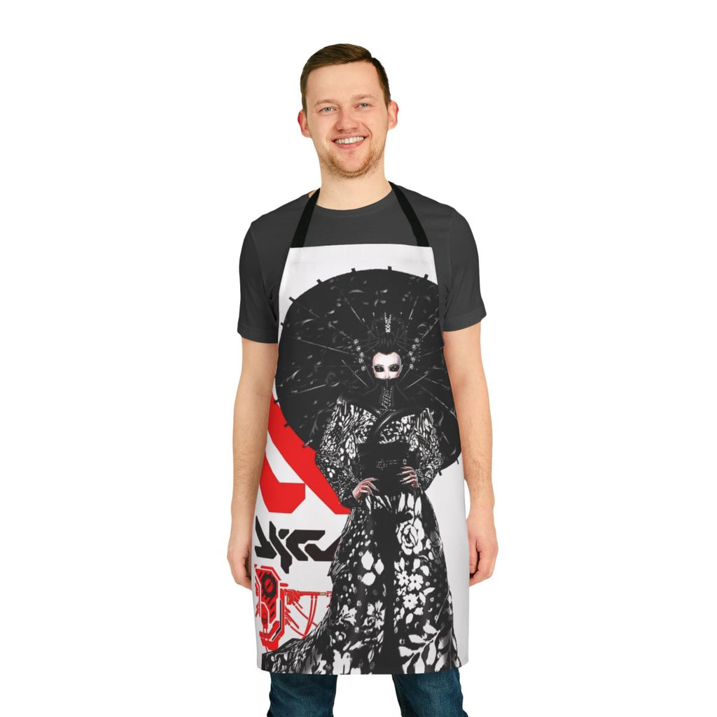 Cyberpunk-inspired urban style apron with futuristic design