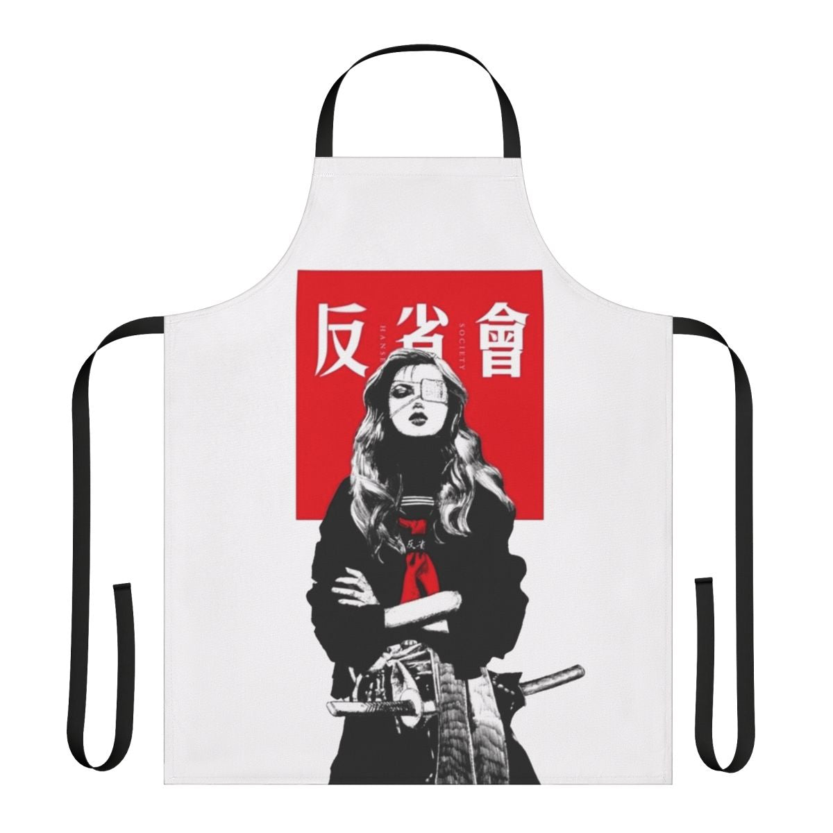 Cyberpunk-inspired Japanese-style urban apron with futuristic and minimalist design