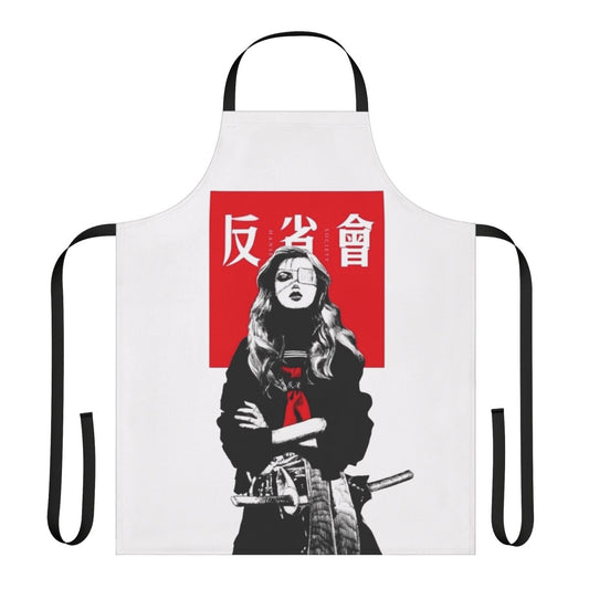 Cyberpunk-inspired Japanese-style urban apron with futuristic and minimalist design