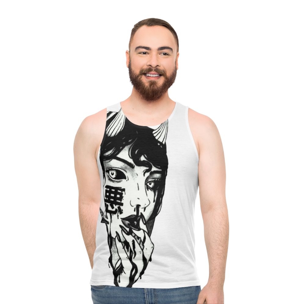 Cyberpunk Japanese-inspired unisex tank top