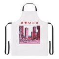 Cyberpunk-inspired apron featuring a vaporwave-style design and imagery inspired by the works of acclaimed manga artist Katsuhiro Otomo.