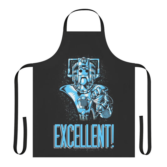 Cyberpunk-style apron with sci-fi and Doctor Who-inspired design