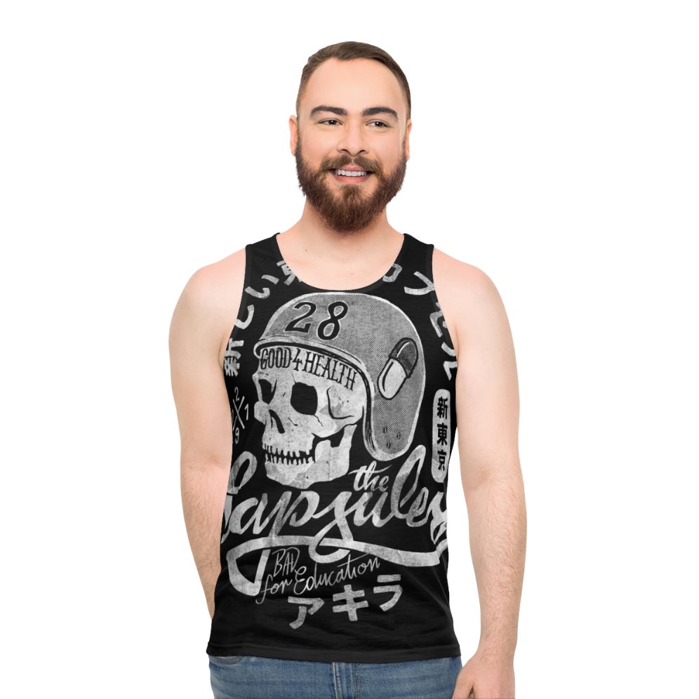 Cyberpunk inspired unisex tank top with capsules graphic