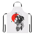 Cyberpunk and vaporwave-inspired apron with futuristic, Asian-influenced design