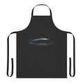 A sleek and modern apron featuring the striking design of the Tesla Cybertruck, perfect for passionate electric vehicle fans.