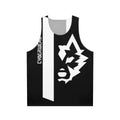 Cyberwear white unisex tank top with a big logo