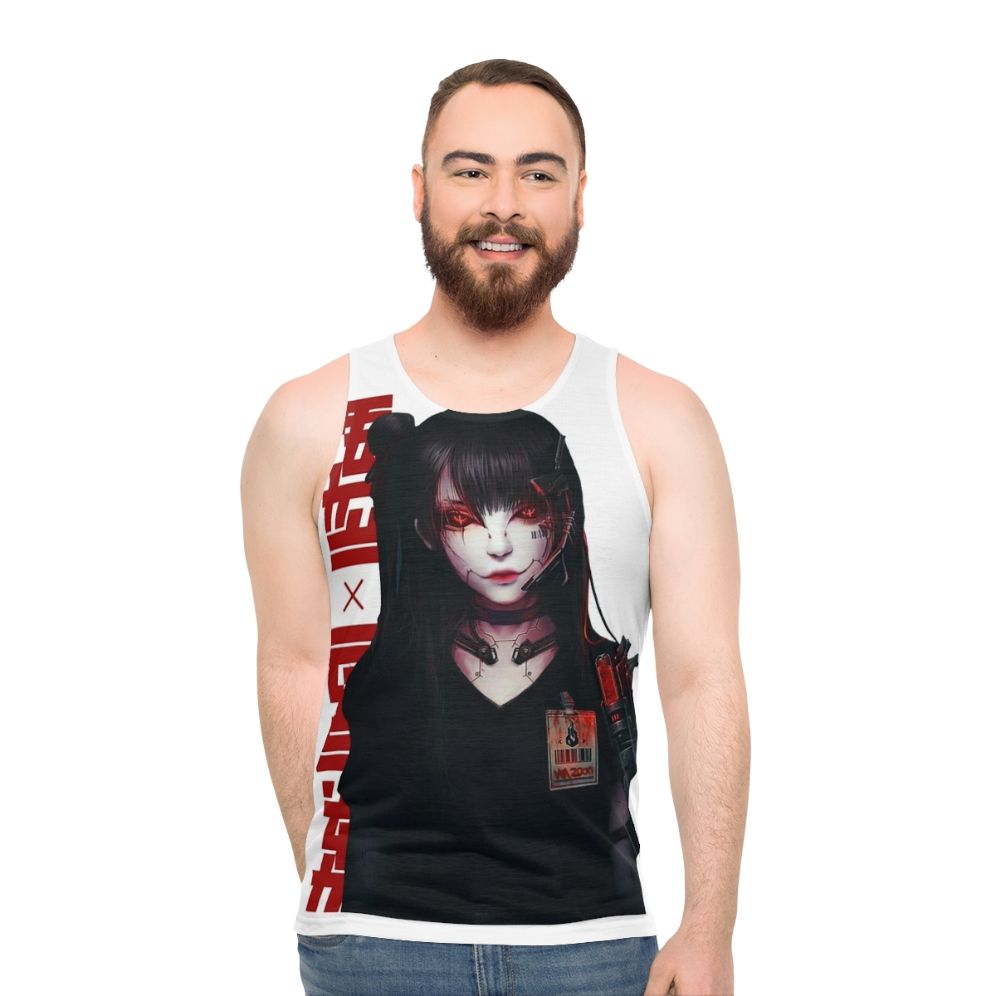 Cyborg Girl Vaporwave Japanese Cyberpunk Unisex Tank Top