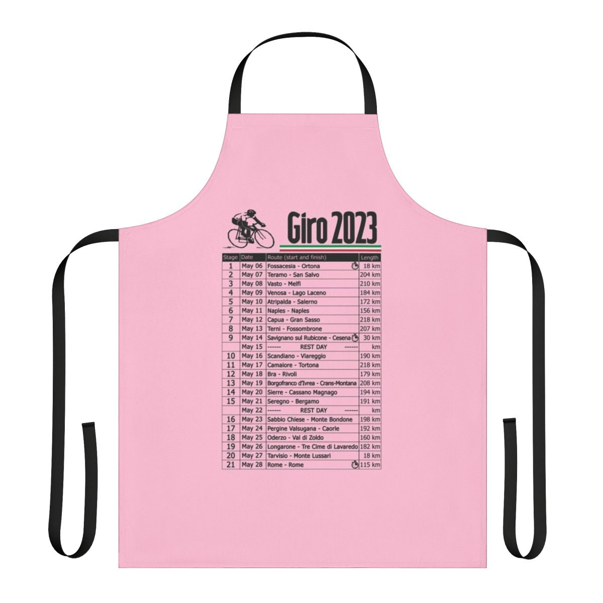 Giro d'Italia 2023 themed cycling apron for bike racing fans