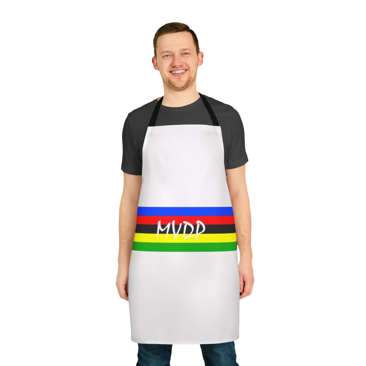 Cycling apron featuring world champion Mathieu Van Der Poel