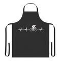 Cycling-themed apron with a heartbeat design for bike lovers