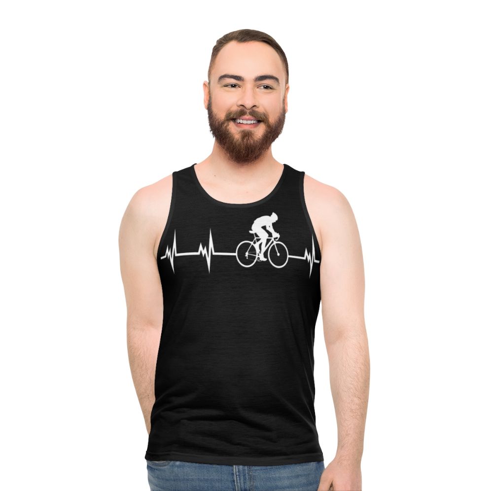 Cycling in a Heartbeat Unisex Tank Top