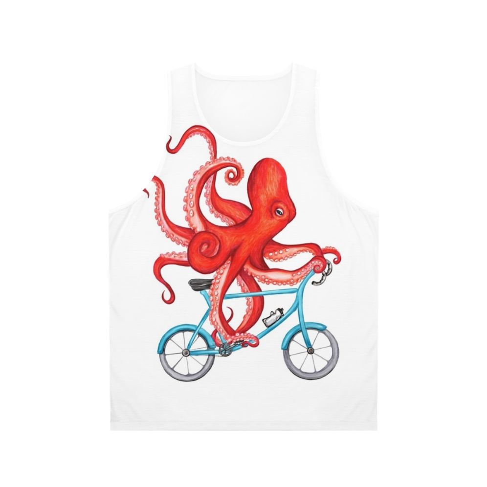 Cycling octopus unisex tank top