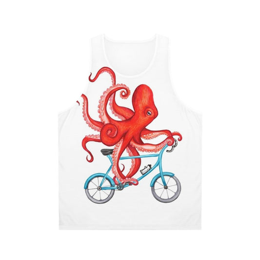 Cycling octopus unisex tank top