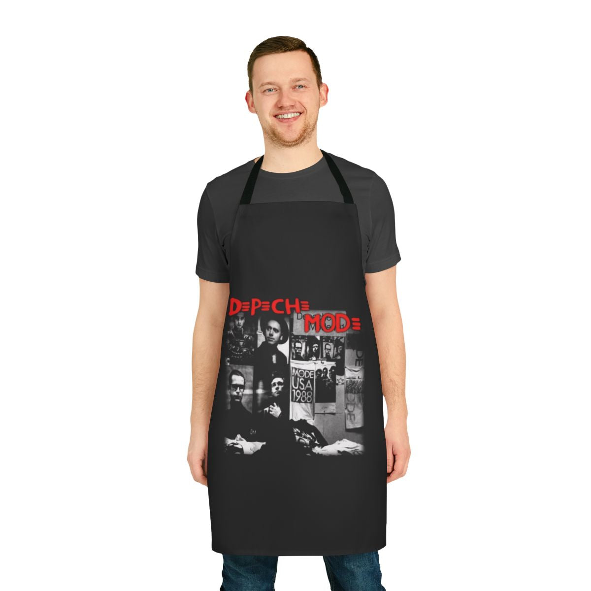Dépêche Mode inspired band apron with metal and rock music design