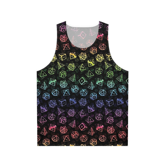 D20 Dice Rainbow Unisex Tank Top for Dungeons and Dragons Fans
