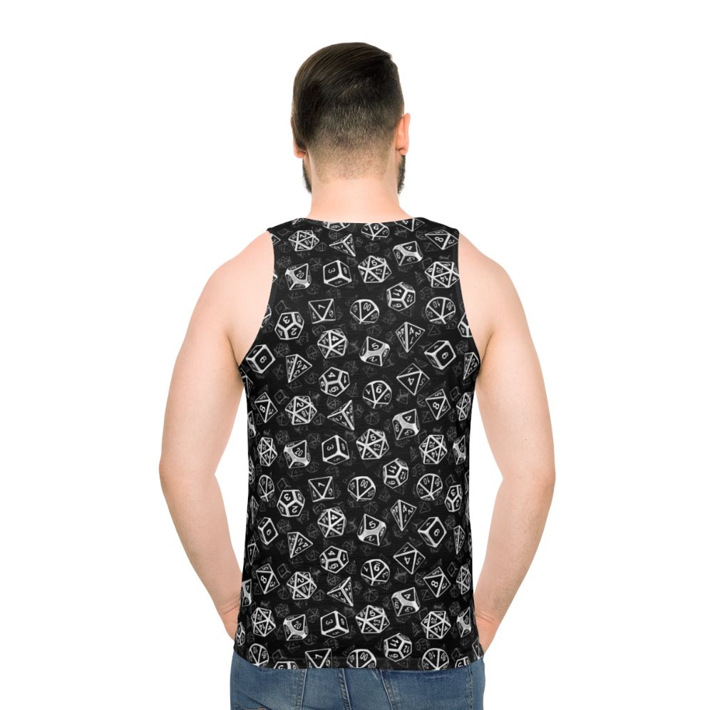 D20 dice set pattern white unisex tank top