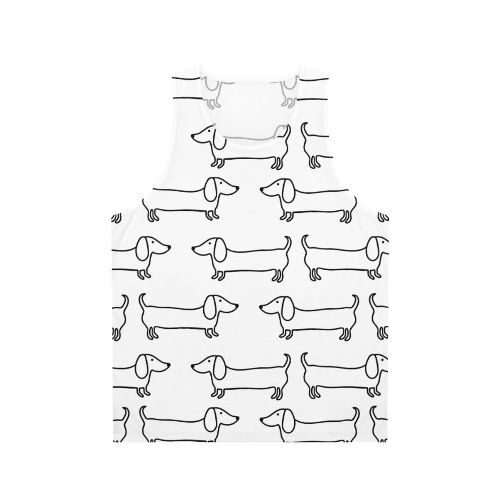 Dachshund Black and White Unisex Tank Top