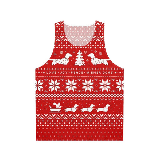 Dachshund Christmas Sweater Unisex Tank Top