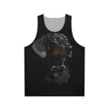 Dachshund digital watercolor portrait on unisex tank top