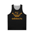 Dachshund dog printed on a white unisex tank top