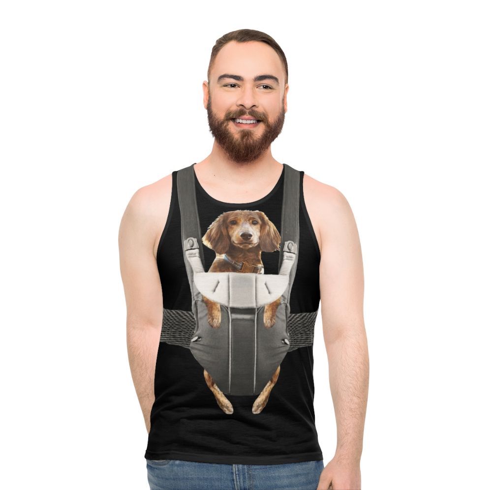 Dachshund in Baby Carrier Unisex Tank Top