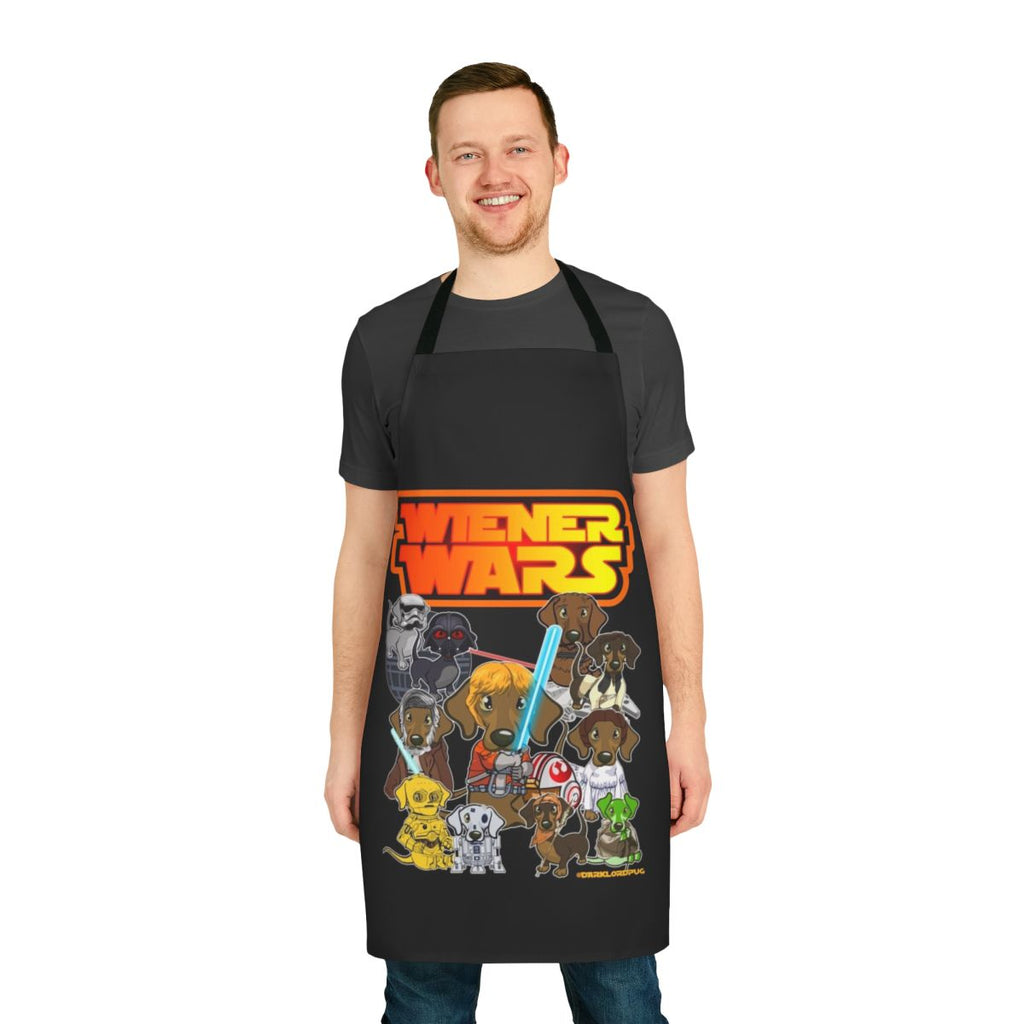 Dachshund-themed apron with "Wiener Dog Wars" graphic
