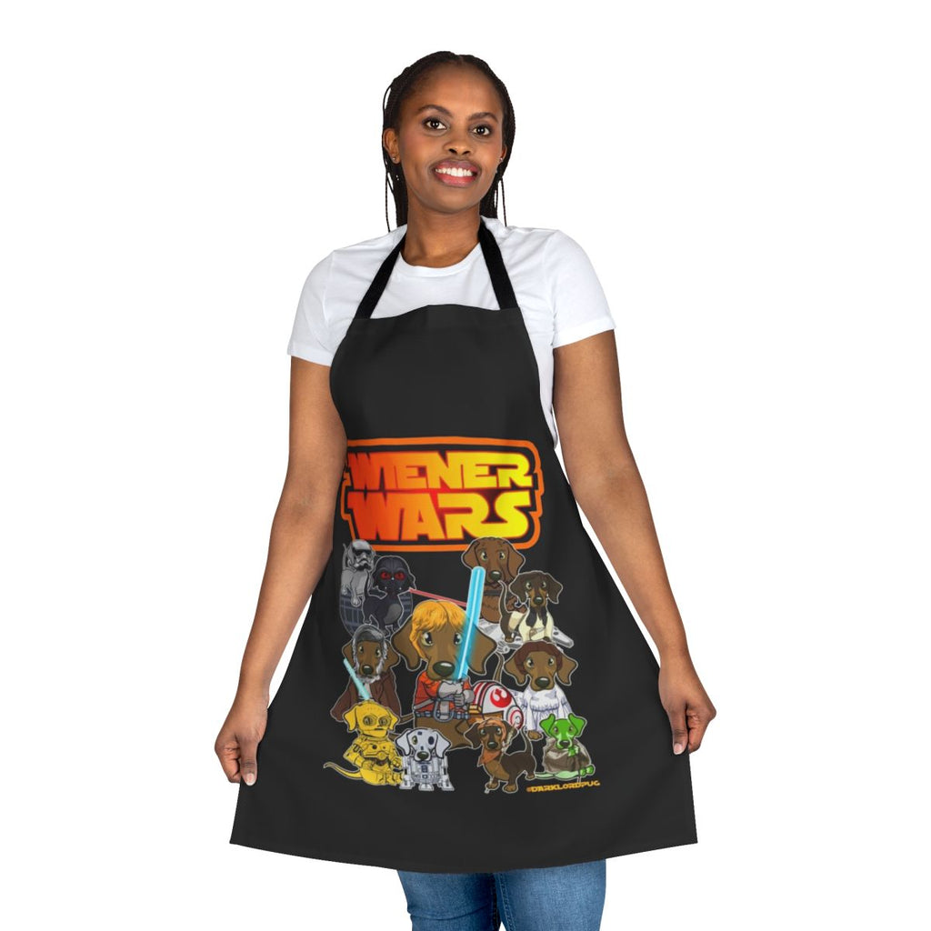 Dachshund-themed apron with "Wiener Dog Wars" graphic
