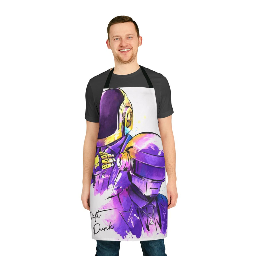 Daft Punk inspired watercolor design apron