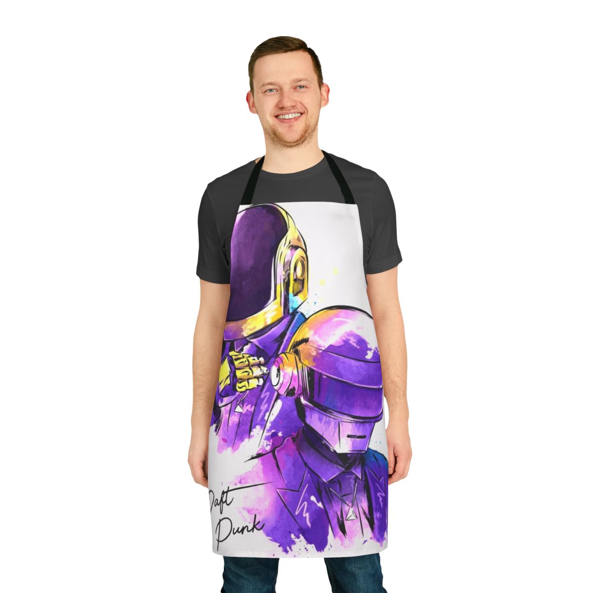 Daft Punk inspired watercolor design apron