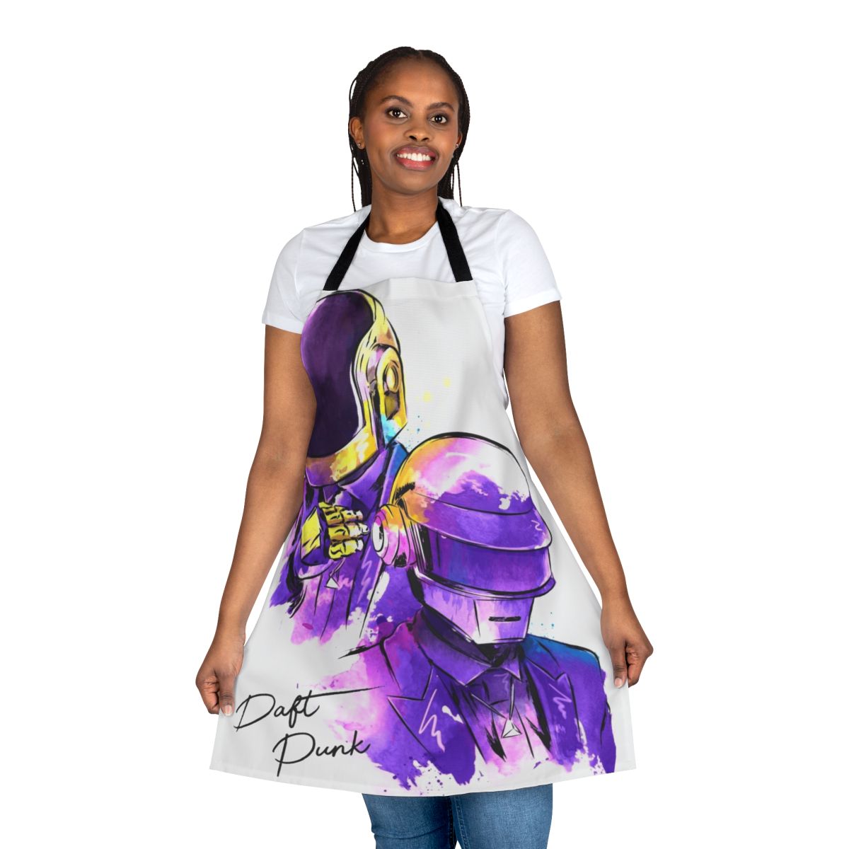 Daft Punk inspired watercolor design apron