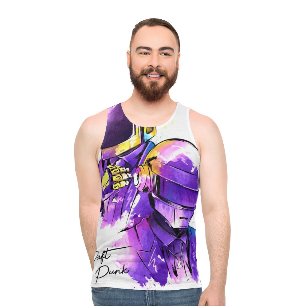 Daft Punk Unisex Watercolor Tank Top